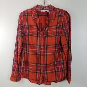 St John's bay long sleeve button  down flannel